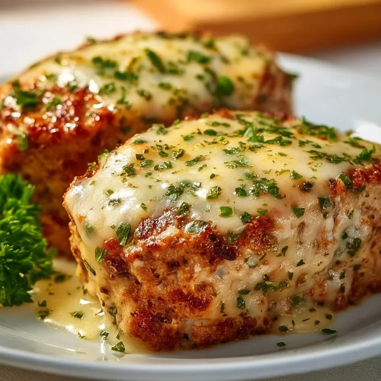 Delicious Garlic Parmesan Chicken Meatloaf served with herbs and spices