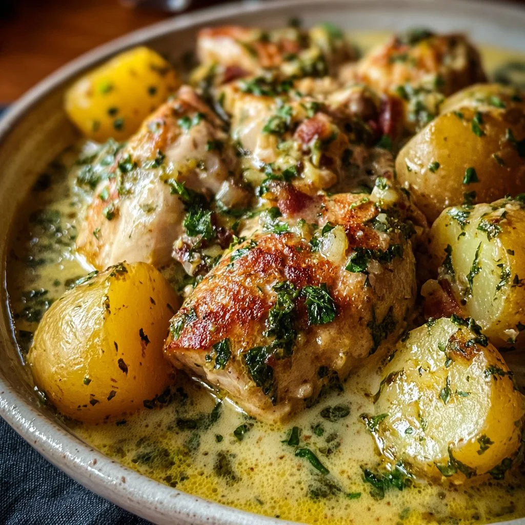 Garlic Parmesan Crockpot Chicken and Potatoes