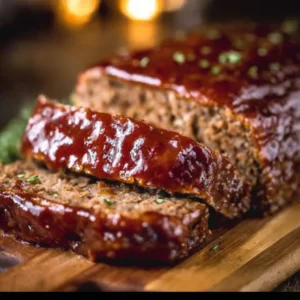 Gordon Ramsay's moist and flavorful meatloaf recipe topped with a perfect glaze.