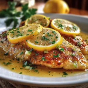 Lemon Chicken Romano dish garnished with herbs and served on a plate