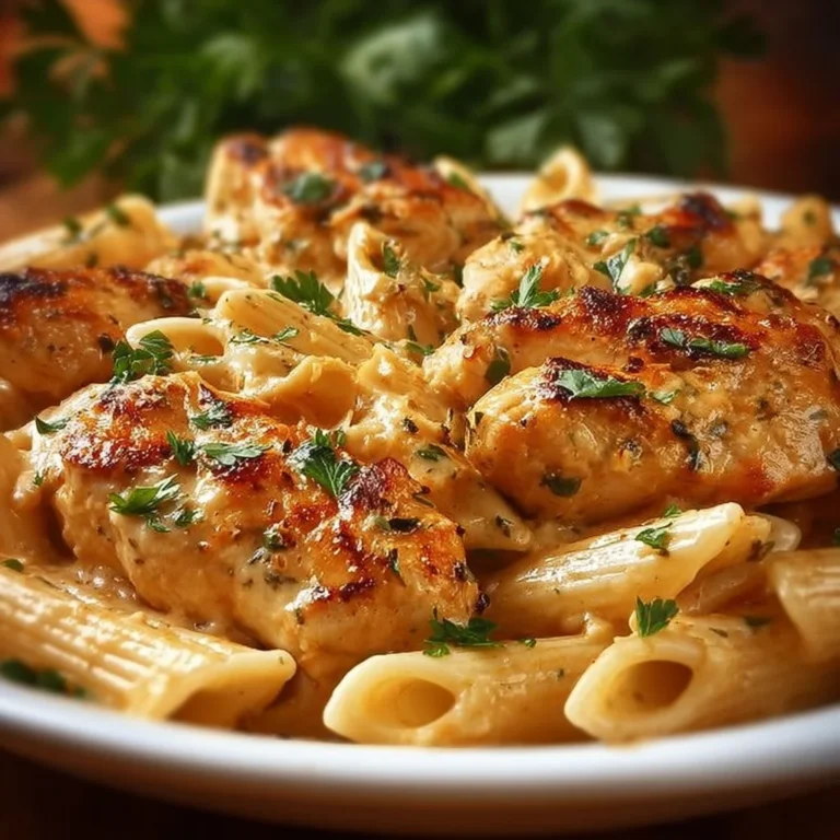 Delicious plate of Marry Me Chicken with creamy sauce and herbs