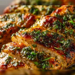 Delicious melt-in-your-mouth chicken plated beautifully with herbs