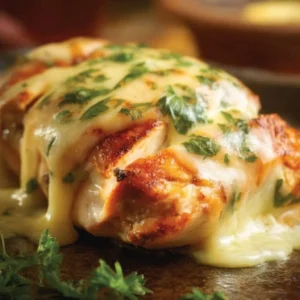 Delicious melt-in-your-mouth chicken dish garnished with herbs