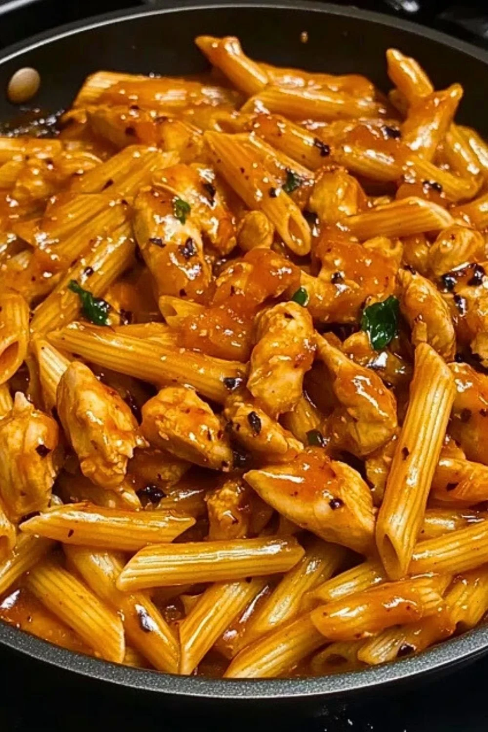One-Pan Tangy Honey BBQ Chicken Penne