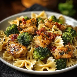 Delicious Cowboy Butter Lemon Bowtie Chicken dish garnished and ready to serve.