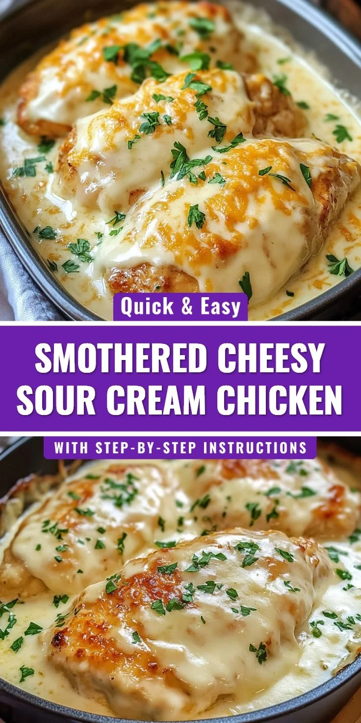 Smothered Cheesy Sour Cream Chicken
