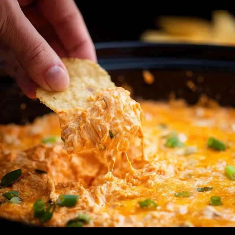 Creamy and spicy buffalo chicken dip served in a bowl, perfect for snacks.