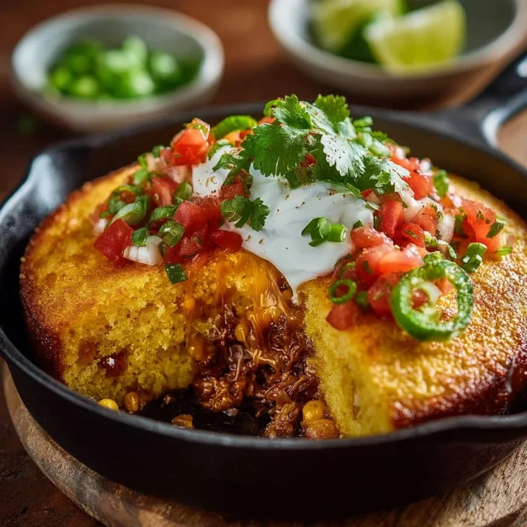 Deliciously layered Texas Tamale Pie with tamales, beef, and cheese.