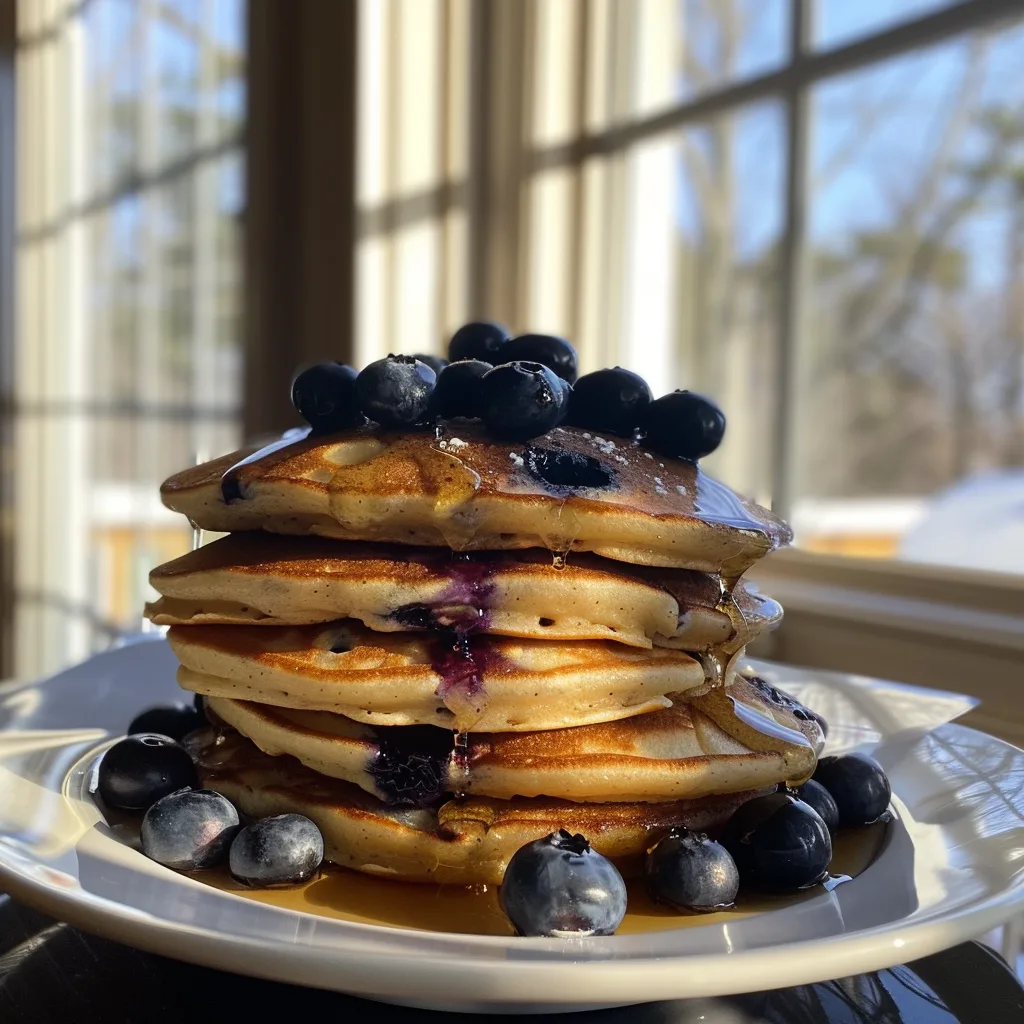 Blueberry Pancakes: Fluffy, Golden, and Bursting with Fresh Berry Flavor