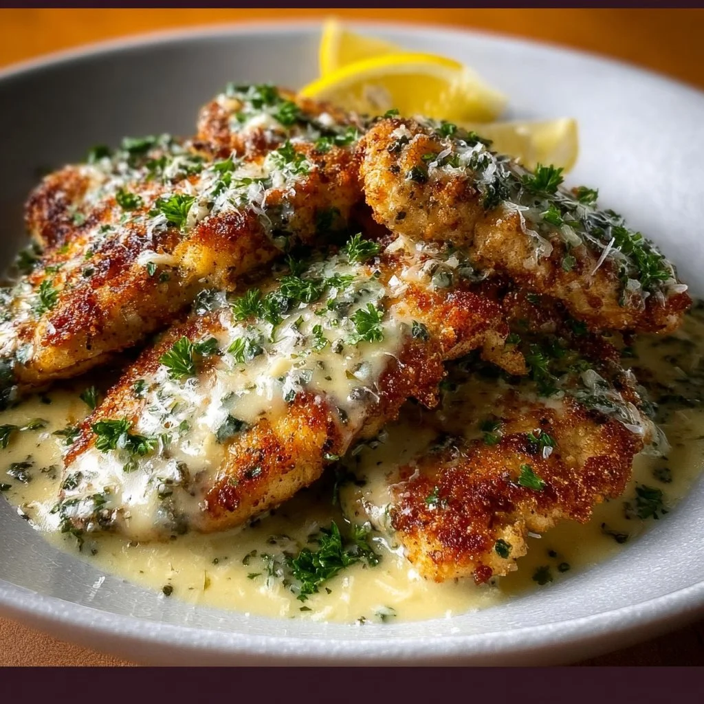 Lemon Chicken Romano dish with vibrant lemon and herbs