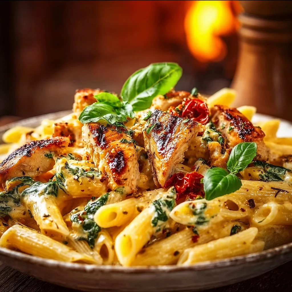 Delicious Parmesan Marry Me Chicken Pasta garnished with herbs