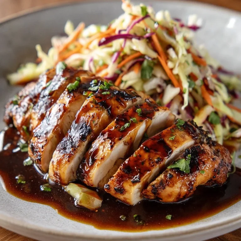 Sticky apple cider chicken served with crisp autumn slaw