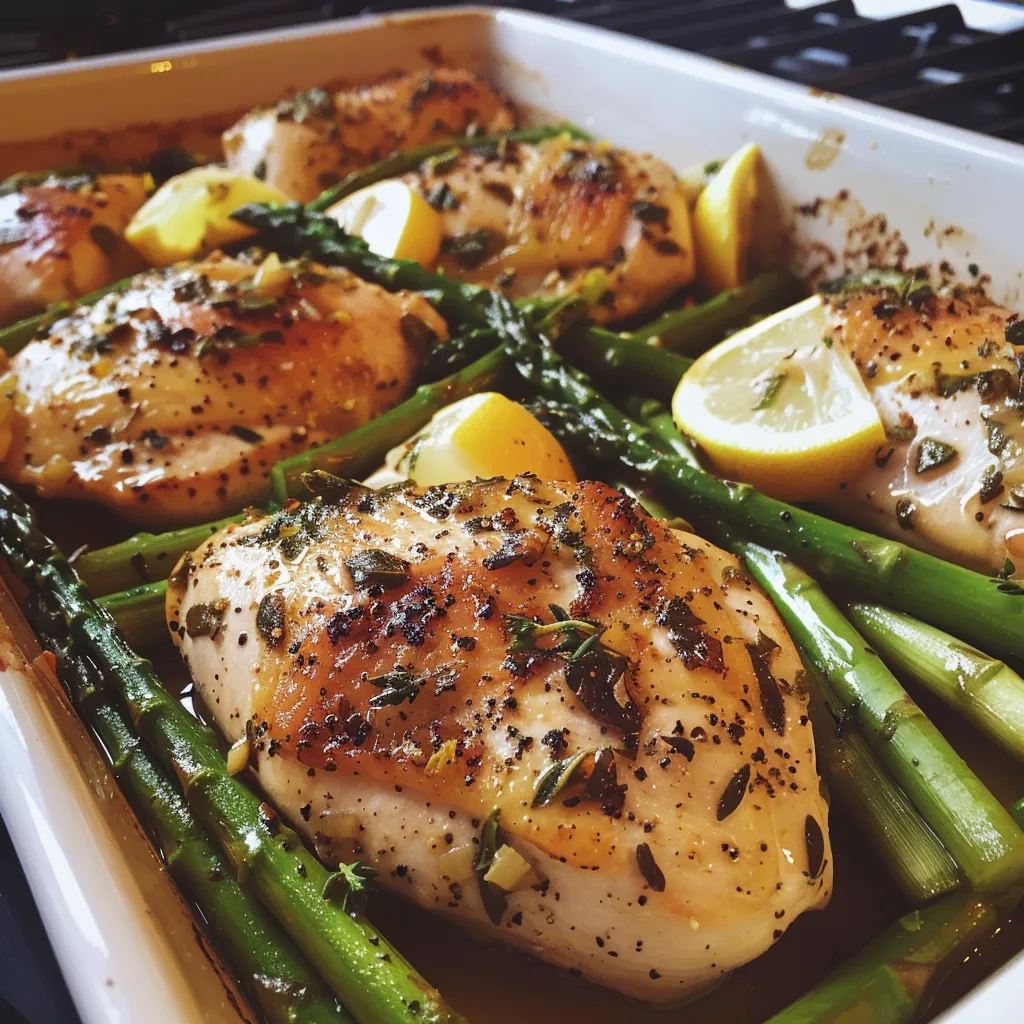 One-Pan Lemon Herb Chicken & Asparagus Bake – Quick Weeknight Dinner!