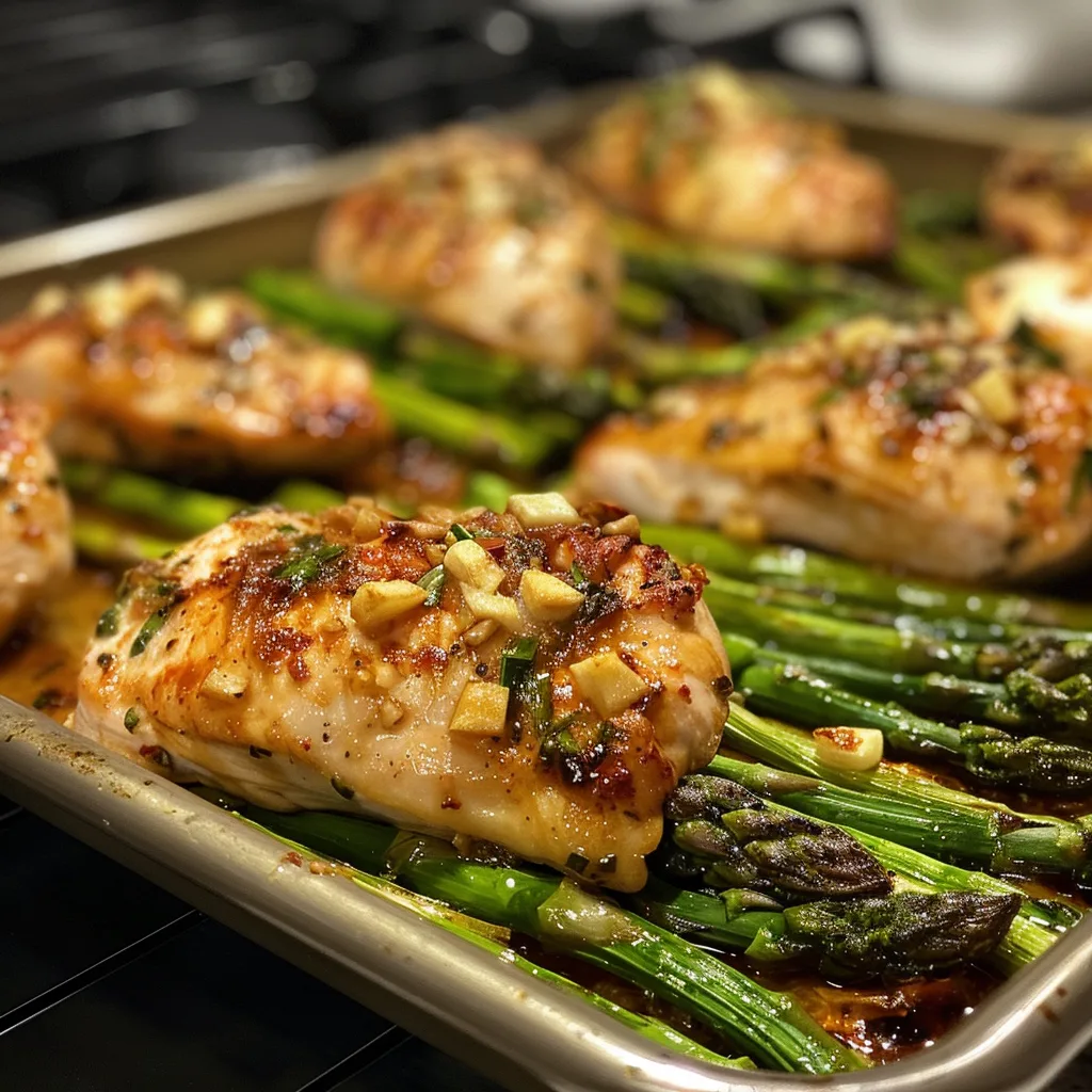Garlic Butter Chicken & Asparagus Sheet Pan – Crispy, Juicy & Flavorful!