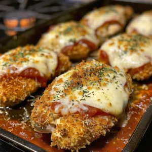 Crispy Baked Chicken Parmesan – Juicy, Cheesy & Easy Dinner!
