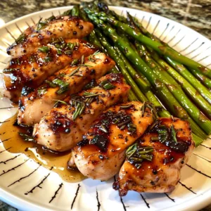 Sweet & Tangy Balsamic Glazed Chicken with Asparagus – Juicy & Flavorful!