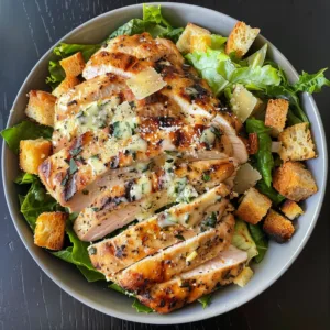 Grilled Chicken Caesar Salad with Spring Greens – Light, Fresh & Delicious!