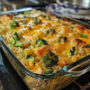 Cheesy Chicken Broccoli Rice Casserole – Easy Comfort Food Dinner!