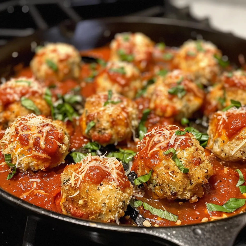 Chicken Parmesan Meatballs – Cheesy, Juicy & Easy Weeknight Dinner!