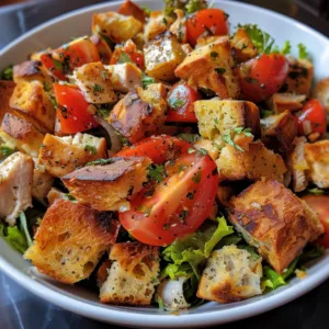 Caesar Chicken Panzanella Salad – Fresh, Crunchy & Delicious!