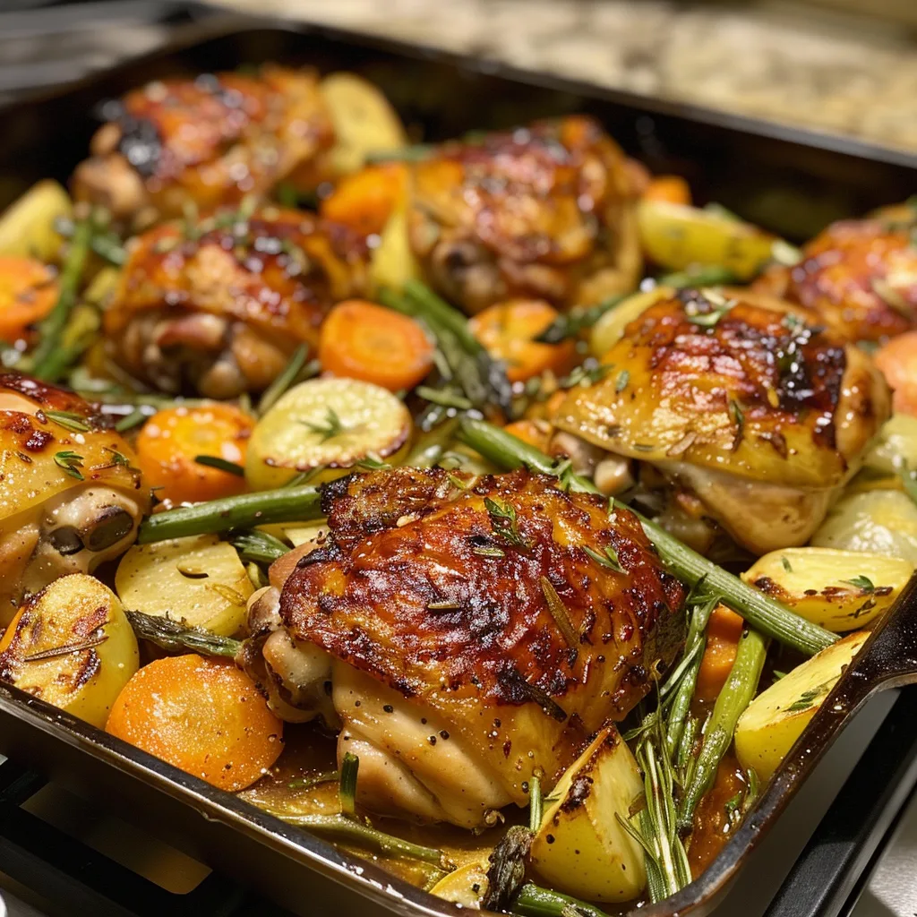 Honey & Mustard Chicken Thighs with Spring Veg – One-Pan Dinner Hack!