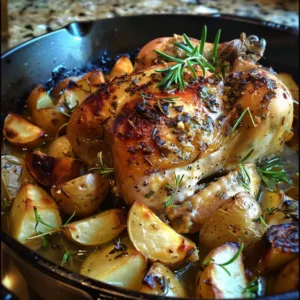 Roasted Dutch Oven Chicken with Potatoes – Juicy & Comforting!