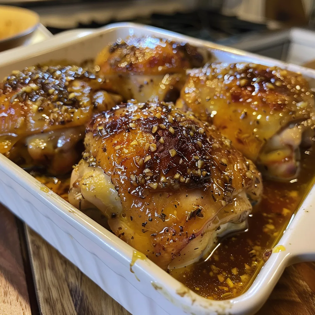 Honey Garlic Chicken Thigh Bake – Juicy, Sweet & Delicious!