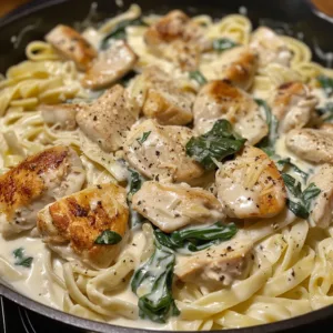 Chicken Spinach Alfredo Pasta – Creamy, Cheesy & Perfect Weeknight Meal!