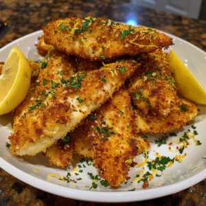 Crispy Lemon Parmesan Chicken Tenders – Kid-Friendly & Delicious!