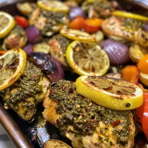 Lemon Pesto Chicken Sheet Pan – Quick, Flavor-Packed & Easy Cleanup!