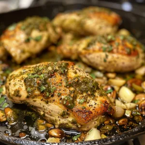 Garlic Pesto Chicken Skillet – Juicy, Easy & Ready in 30 Minutes!