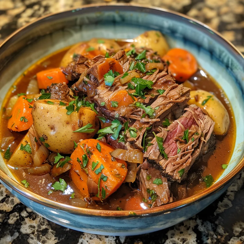 Slow Cooker Pot Roast with Veggies – Tender, Juicy & Set-It-&-Forget-It!