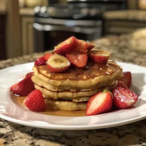 EASY Strawberry Banana Pancakes – FLUFFY & JUICY