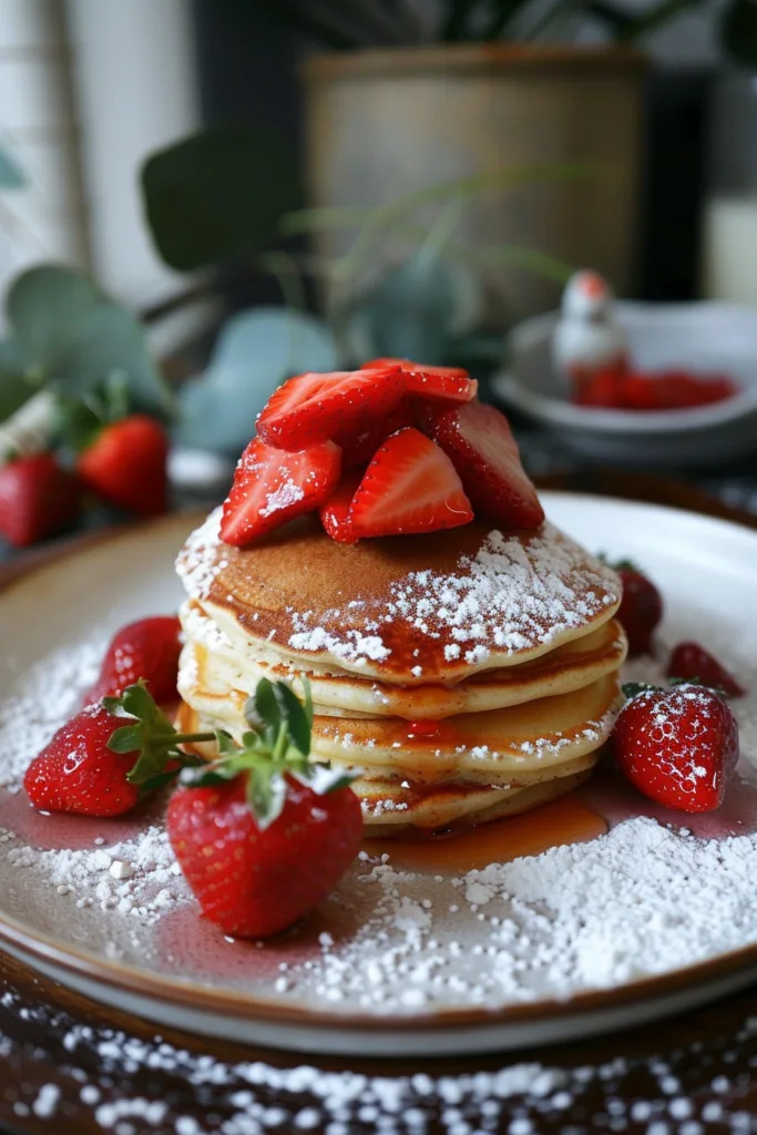 VEGAN Strawberry Pancakes – EASY & DAIRY FREE