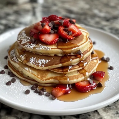BEST Strawberry Chocolate Chip Pancakes