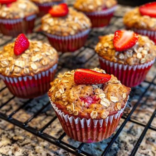 HEALTHY Strawberry Oatmeal Muffins – EASY BAKE