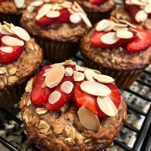 BEST Strawberry Almond Oat Muffins