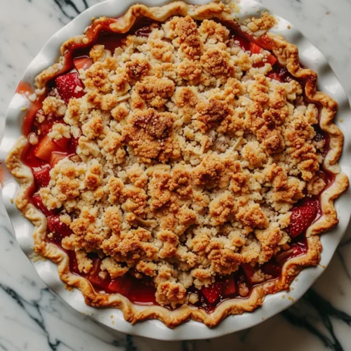 MUST TRY Strawberry Rhubarb Crumble Pie – BUTTERY TOPPING