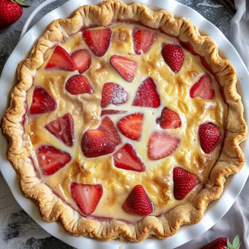 BEST Strawberry Rhubarb Custard Pie – CREAMY & SWEET