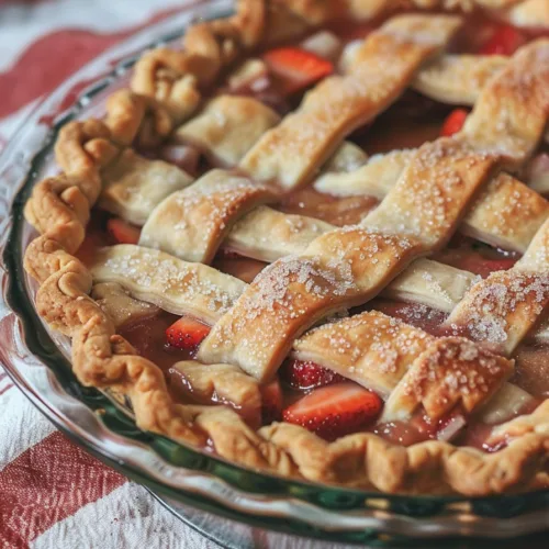 DEEP DISH Strawberry Rhubarb Pie – JUICY & SWEET