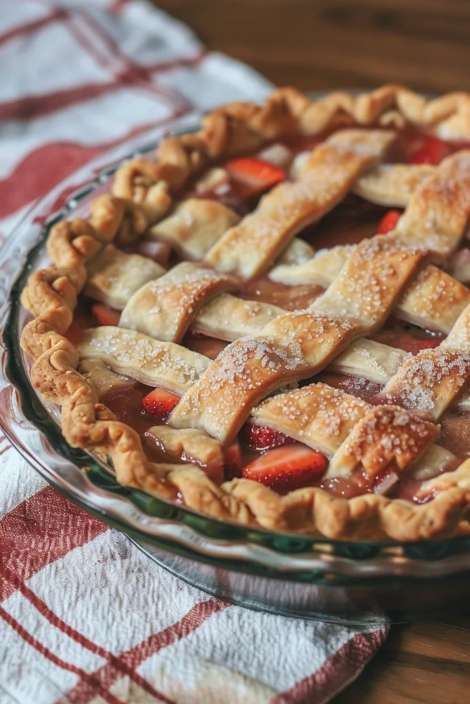 DEEP DISH Strawberry Rhubarb Pie – JUICY & SWEET