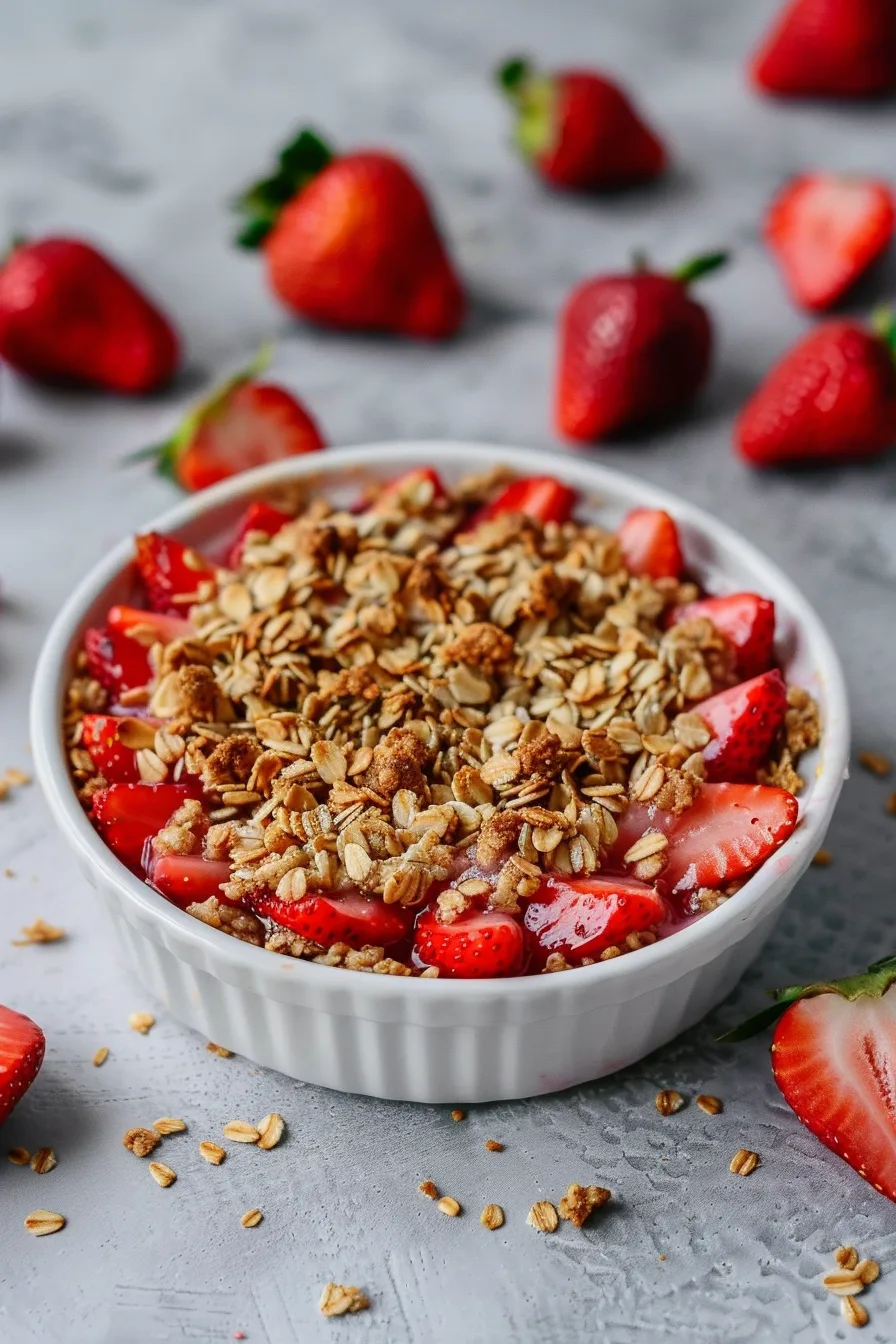 GLUTEN-FREE Strawberry Crisp – HEALTHY & EASY