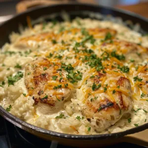 Creamy Swiss Chicken & Rice – One-Pot, Tender & Delicious!