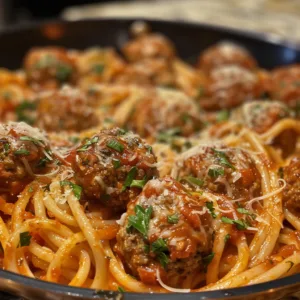 Italian Wedding Meatball Spaghetti – Savory, Cheesy & Crowd-Pleasing!
