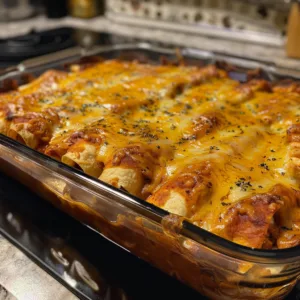 Tex-Mex Chicken Enchiladas Casserole – Cheesy, Spicy & Family-Friendly!