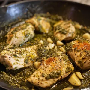 Garlic Pesto Chicken Skillet – Juicy, Easy & Perfect Weeknight Dinner!