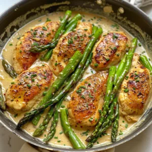 Creamy Garlic Chicken & Asparagus – Juicy, One-Pan & Flavor-Packed!
