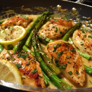 Lemon Cream Chicken & Asparagus Skillet – Creamy, Zesty & Easy!