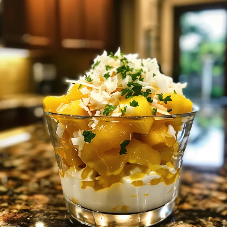 Tropical Yogurt Parfait (Mango, Pineapple, Coconut)