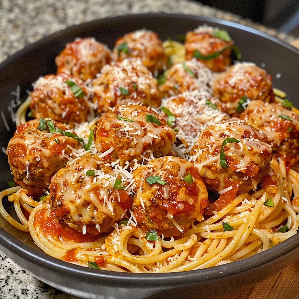 CLASSIC Turkey Meatballs with Spaghetti – EASY & JUICY
